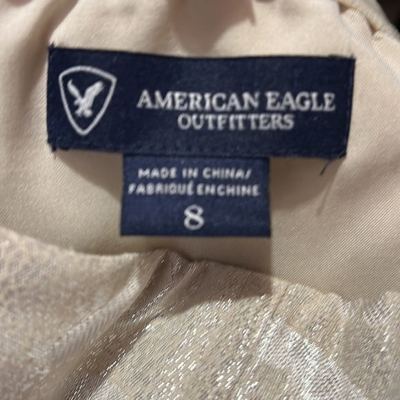 American Eagle Metallic Jacquard Strapless Dress Sz 8 - Picture 6 of 7